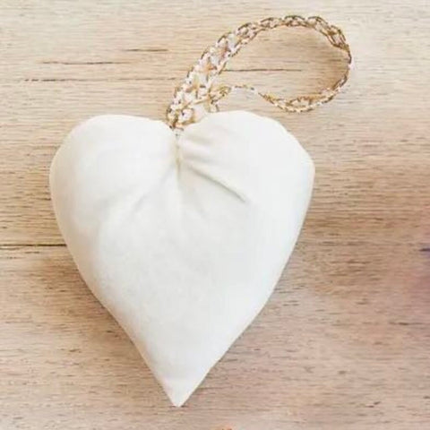 Your Heart's Content Handmade Velvet Heart Ivory
