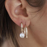 Katie Waltman Audrey 14K Gold Fill Pearl Hoop Earrings