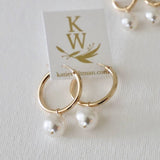 Katie Waltman Audrey 14K Gold Fill Pearl Hoop Earrings