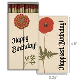 HomArt Happiest Birthday Floral Large Matchbox