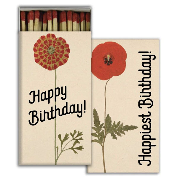 HomArt Happiest Birthday Floral Large Matchbox