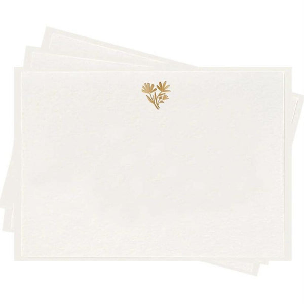 Dahlia Press Gold Floral Letterpress Boxed Flat Note Cards