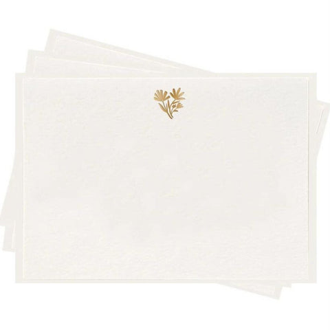 Dahlia Press Gold Floral Letterpress Boxed Flat Note Cards