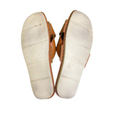 Vince Nico Leather Cross Strap Slide Flat Sandals, Size 11