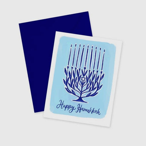 doodles.ink Hanukkah Botanical Menorah Notecard