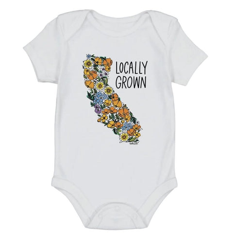 doodles.ink California Wildflowers Locally Grown Onesie, 3/6M
