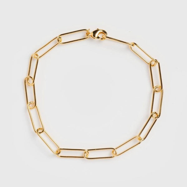 Adorn 512 Gold Plate Paperclip Chain Bracelet