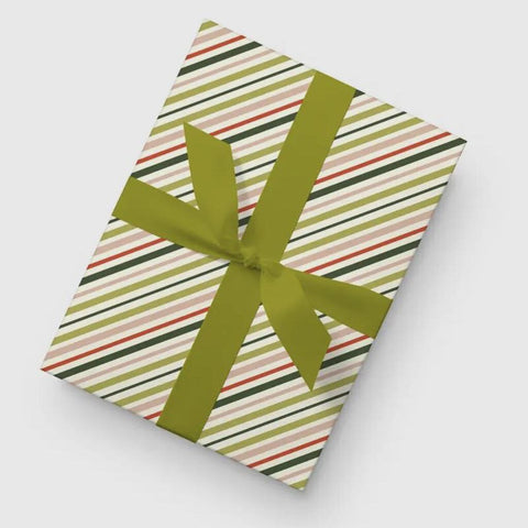 Dahlia Press Stripes Roll of Wrapping Paper Sheets, Set of 3