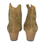 *Isabel Marant Dicker Suede Almond Toe Cuban Heel Cowboy Ankle Boots, Size 39