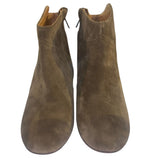 *Isabel Marant Dicker Suede Almond Toe Cuban Heel Cowboy Ankle Boots, Size 39