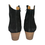 *Isabel Marant Etoile Dicker Suede Almond Toe Cuban Heel Cowboy Ankle Boots, Size 39