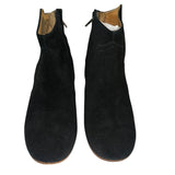 *Isabel Marant Etoile Dicker Suede Almond Toe Cuban Heel Cowboy Ankle Boots, Size 39