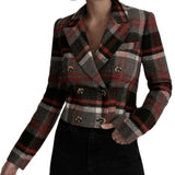 *Favorite Daughter Plaid Double Breasted Cropped Jacket NWT, Size S