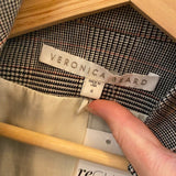 *Veronica Beard Paloma Houndstooth Plaid One Button Dickey Blazer Jacket, Size 4(S)
