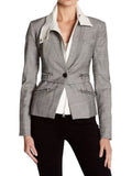 *Veronica Beard Paloma Houndstooth Plaid One Button Dickey Blazer Jacket, Size 4(S)