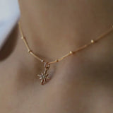Katie Waltman CZ Starburst 14K Gold-Fill Chain 14-16" Pendant Choker Necklace
