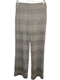 *Joseph Ribkoff Katherine Jacquard Plaid Knit Wide Leg Drawstring Waist Crop Pull-On Pants, Size S/M