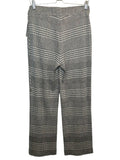 *Joseph Ribkoff Katherine Jacquard Plaid Knit Wide Leg Drawstring Waist Crop Pull-On Pants, Size S/M