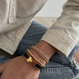 Kylar Mack 3mm 14K Gold-Filled Ball Bead Stretchy Bracelet