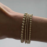 Kylar Mack 4mm 14K Gold-Filled Ball Bead Stretchy 6.5" Bracelet