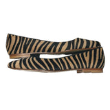 *NWOT Margaux The Pointe Handmade Calf Hair Zebra Print Pointed Toe Ballet Flat, Size 40