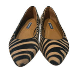 *NWOT Margaux The Pointe Handmade Calf Hair Zebra Print Pointed Toe Ballet Flat, Size 40