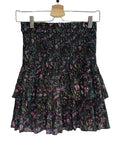 *Isabel Marant Etoile Naomi Cotton Voile Floral Smocked Waist Tiered Mini Skirt, Size FR36=US4