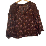 *Ulla Johnson Raine Silk Crepe Floral Long Sleeve Tie Front Blouse, Size 6(S)