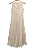 *Joie Halone Cotton Eyelet & Ladder Trim Sleeveless Round Neck Midi Dress, Size 2