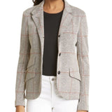 *Rag & Bone Slade Stretch Knit Plaid Stand Collar Flap Pockets Blazer, Size 2