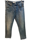 *Mother The Hiker Hover High-Rise Button Fly Straight Leg Ankle Jeans, Size 32