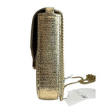 *DeMellier The Mini London Metallic Textured Leather Magnetic Closure Chain Strap Crossbody Bag