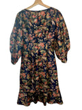 *Sachin & Babi Fabienne Floral 3/4 Sleeve Surplice Faux Wrap Ruffle Hem Mini Dress, Size 2