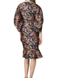 *Sachin & Babi Fabienne Floral 3/4 Sleeve Surplice Faux Wrap Ruffle Hem Mini Dress, Size 2