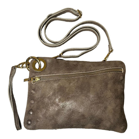 *Hammit Nash Small Embossed Suede Gold Hardware Convertible Wristlet Crossbody Bag