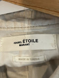 *Isabel Marant Leona Cotton & Linen Denim Long Puff Sleeve Collared Button-Up Shirt, Size FR38=US6