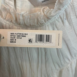*NWT Rebecca Taylor Cotton & Silk Pleated Chiffon Flutter Sleeve Ruffle Neck Top, Size M