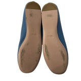 *Prada Perforated Leather Round Toe Bow Trim Ballet Flats, Size 36