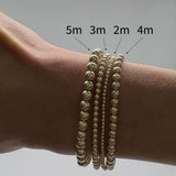 Kylar Mack 3mm 14K Gold-Filled Ball Bead Stretchy 7.5" Bracelet