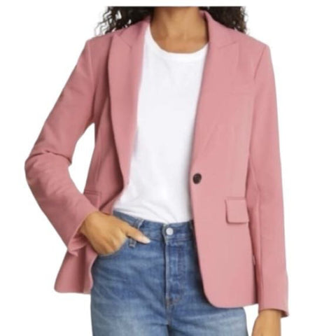 *NWT Veronica Beard Cutaway Dickey Stretch Crepe One-Button Blazer, Size 8