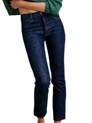 *Sezane Le Brut Sexy High Rise Button-Fly Straight Leg Ankle Jeans, Size 28 (6)