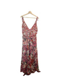 *NWT MISA Los Angeles Diana Chiffon Floral Ruffle Trim Tie Cami Tiered Maxi Dress, Size XL