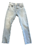 *AGOLDE Remy High-Rise Button-Fly Straight Leg Raw Hem Cropped Jeans, Size 25(0)