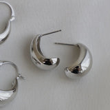 Katie Waltman Bonnie Silver Plate Chunky Teardrop Stud Earrings