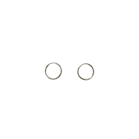 Go Rings Sterling Silver Tiny Endless Hoop Earrings