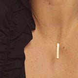 *Soko 24K Gold Plated Meta Ridged Bar Necklace