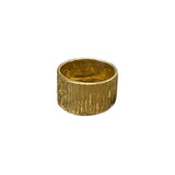*Soko 24K Gold Plated Meta Ridged Band Ring, Size 9