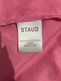 *Staud Runway Meadow Colorblock Puff Sleeve V-Neck Empire Tiered Maxi Tent Dress, Size S