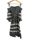 *Alice + Olivia Catia Off-the-Shoulder Puff Sleeve Smocked Embroidered Midi Dress, Size XS