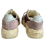 ^Golden Goose Running Sole Suede Blue Heel Cap & Star Low-Top Athletic Sneakers, Size 38